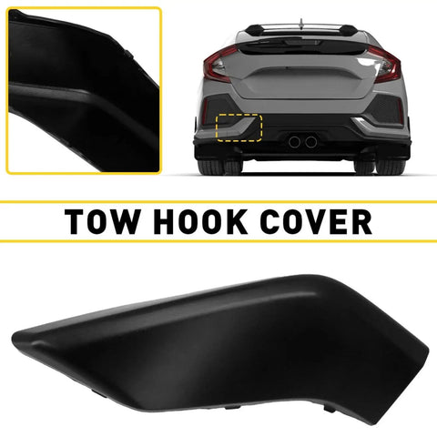 Honda Civic Hatchback Tow Hook Cover Cap Replacement 2016 2017 2018 2019 2020 2021 Plastic Rear Bumper Accessory