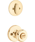 Keyed Entry Knob and Single Cylinder Deadbolt Combo for Exterior Doors, Polished Brass Finish, Front View