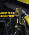 Close-up of Heavy Duty 3 Tier Welding Cart For MIG TIG Plasma Cutter With 400 Lbs Capacity hook holding welding equipment
