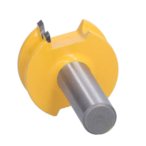 Kick Your Woodworking Up A Notch With This Sweet T Type Router Bit Set. 4 Inch yellow T router bit for smooth wood edging tasks.