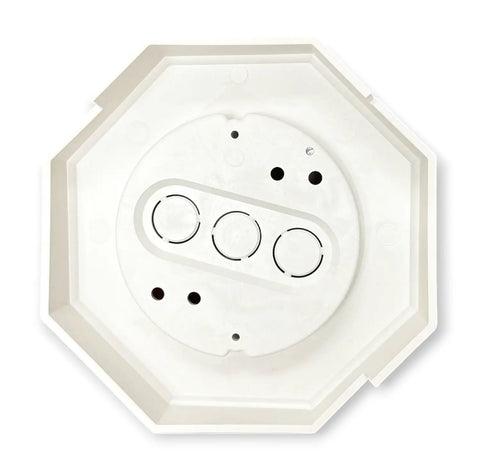 Vinyl Siding Lamp Mounting Kit With Built In Electrical Box For 5/8 Inch Outdoor Siding Lap Durable Exterior Lighting Mounting Solution For Lamps Fixtures Receptacles And Decorative Lanterns, white octagon box