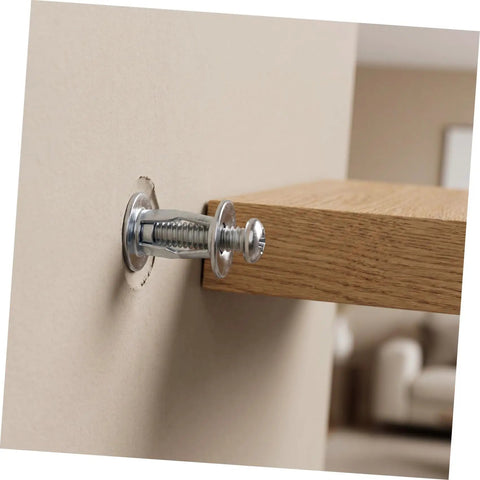 Beefy Heavy Duty Metal Expansion Bolt Kit 35 Piece Petal Nut Fasteners For Hollow Wall And Plasterboard M4 M5 M6 Secure Fastening For Home Repairs DIY Projects And Installations installed in plasterboard with wood bracket