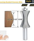 Knockout Cut Carbide Tipped Router Bit Crafting Sweet Smooth Fingernail Bevels On Fine Cabinetry Projects With Darn Solid 1/2 Inch Shank And 1 13/16 Inch Reach For Pro Woodworking Success showing dimensions and profile.