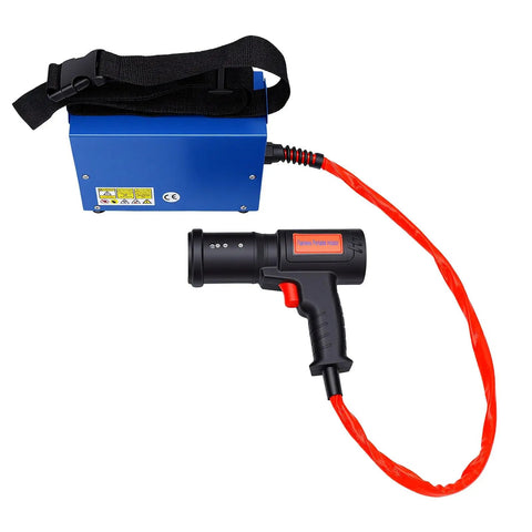 Portable 1500W Magnetic Induction Heater Auto Garage Essential with black handle and control panel, used for rust extraction.