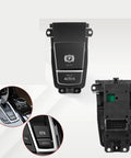 No Sweat Plug And Play Fix Crisp Button Feedback Top Grade Build Electric Parking Brake Switch Control Actuator Replacement Panel Fits Bmw X3 F25 2011 2017 Models, showing front and back views.