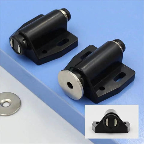 Push Latch Set 2 Pack for Cabinets and Wardrobes White Finish No-Fuss Push To Open Closers With Included Screws Easy Install