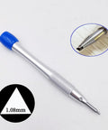 Pro Grade Watch Repair Screwdriver Kit For 3235 Movement Alloy Steel Triangular Rotor Tools, blue cap, 1.08mm tip