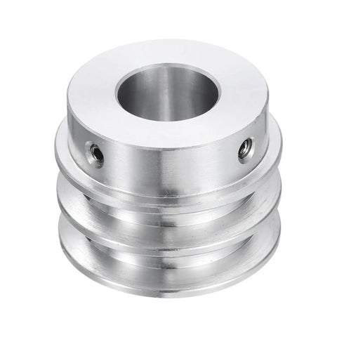 Heavy Duty Double Groove V Type Pulley, Aluminum Alloy Build, 18Mm Bore And 40Mm Outer Diameter, detailed view showing dual grooves.