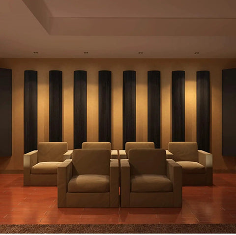 Studio Ready Acoustic Foam Panels To Kill Background Noise And Boost Room Vibes For Home Offices Studios And Classrooms in a stylish lounge.