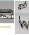 Self Closing Cabinet Door Hinge 90 Degree Folding Butt Hinge In Chrome Plated Steel components in folded and open view.