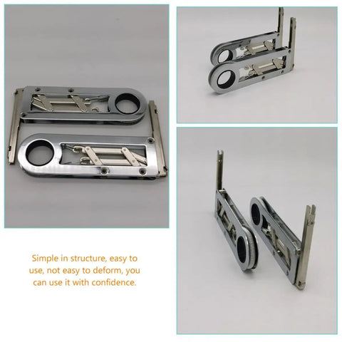 Self Closing Cabinet Door Hinge 90 Degree Folding Butt Hinge In Chrome Plated Steel components in folded and open view.