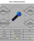 Ultralight Titanium M5x15 Bolts for Bikes Motorcycles and Marine Gear Burnt Blue Six Piece Set Rust Proof Non Magnetic by TIRYTU
