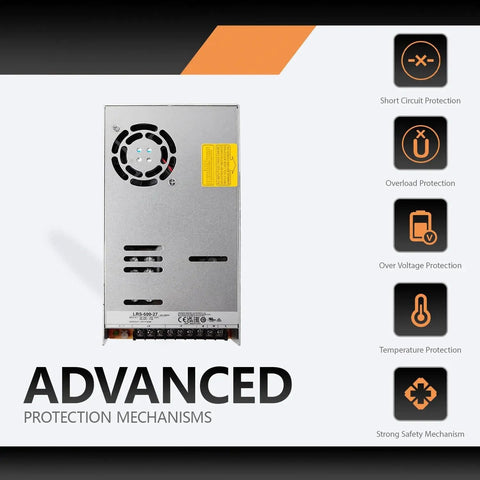 Advanced protection mechanisms of Beefy 600W 27V 22.2A Industrial Power Supply 1U Low Profile With 91 Percent Efficiency