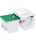 No Sweat 5 Pack DC Keystone Jack With 12 Volt Screw Terminal And 5.5Mm X 2.1Mm Connector close-up view of white snap-in module.