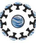 Blue And White Watercolor Waves Cabinet Knobs 12 Pack Crystal Glass Drawer Pulls for Dresser Cupboard Kitchen and Closet Hardware