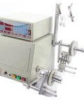 Top Shelf Automatic Cable Winder Reel With Six Thousand Rpm Variable Speed Control And Programmable Step Sequences displaying control panel and winding spindles.