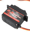 Premium Digital RC Servo Motor Equipped With Heavy Duty Metal Gears And Integrated Encoder Control System showing top angle with wires.
