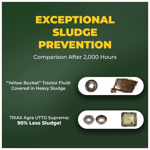Comparison of sludge prevention: Yellow Bucket vs Agra UTTO Supreme GL4 Full Synthetic Tractor Transmission And Hydraulic Oil