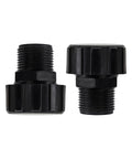 Two black 3/4 NPT Hydraulic Breather Cap for Plastic Tanks, heavy duty poly vent cap with free air flow to hydraulic reservoirs.