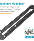 9 Inch Aluminum Kayak Track Low Profile Gear Track For Fishing Rod Holder Cup Holder And Accessories CNC Machined 6061 Aluminum With 316 Stainless Screws Hard Anodized For Quick Setup And Tough Wear Resistance, black track and screws