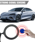 Push To Start Car Ignition Kit With Keyless Entry And Anti Theft System Universal 12V Vehicle Ignition Switch Upgrade next to a car