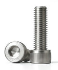 Top Shelf M5 X 25mm 50 Pack Socket Head Cap Screws 304 Stainless Steel Bolts showing hex drive and full thread design.