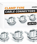 Top Shelf Heavy Duty Zinc Alloy Cable Connectors And Wire Clamps Assortment For Romex And Standard Residential Electrical Wiring, 20 pcs.