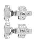 Stainless Steel Cabinet Hinges Set Of Two With 2mm Thick Base And Bright Electroplated Finish Heavy Duty And Smooth Soft Close Damping