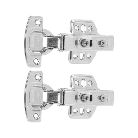 Stainless Steel Cabinet Hinges Set Of Two With 2mm Thick Base And Bright Electroplated Finish Heavy Duty And Smooth Soft Close Damping