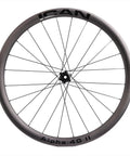 Ultra Light 1390g Carbon Road Disc Wheelset With 40mm Depth Center Lock Clincher Tubeless Ready 700C front view
