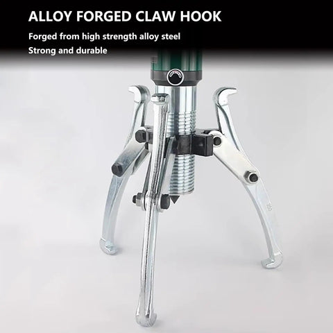 Beefy 10 Ton Hydraulic Gear Puller Kit With 2 Jaw And 3 Jaw Bearing Pullers, alloy forged claw hook, steel construction