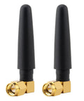 Two black 433MHz Omnidirectional SMA Male 3dBi Thumb Antennas for Ham Radio and LoRa IoT Smart Home Sensors, side by side