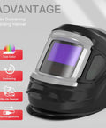 Flip Up Auto Darkening Welding Helmet With Large View Digital True Color Lens 4 Arc Sensors Wide Shade Range For TIG MIG ARC
