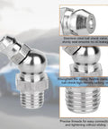 Beefed Up Car Grease Fittings Kit With One Quarter And One Eighth Inch Universal Set For Straight 45 Degree And 90 Degree Angles Vehicle
