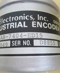 Model L25G1000AB7404ED15 Encoder for Industrial Machinery, 1000 CPR, AB Outputs, Quarter Inch Shaft, Fifteen Pin Connector, PN 92401008049, Beefy Built Tough Industrial Encoder Module close-up