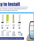 One Third HP Submersible Sump Pump With Flow Sensor Switch showing adapter kits and installation instructions
