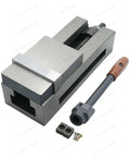 Dead Nuts Secure Six Inch Bench Vise With Hella Precision CNC Milling Clamping Jaw and rugged one piece base, tools included.