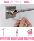 Person using Pink 39 Piece Hand Tool Set For Women With Plastic Storage Box All Purpose Household Tool Kit For Home Garage Office Dorm Beginner Friendly Easy Grip Tools For Quick Fixes to adjust door handle