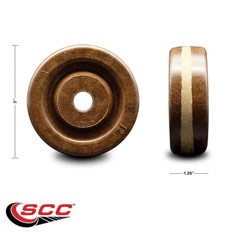 Built To Last High Temperature Phenolic Caster Wheel 3 Inch By 1.25 Inch Wide With Half Inch Bore Holds 500 Pounds Per Wheel Built Like A Tank For Hot Warehouses Where You Need Smooth Rolling Action Every Single Shift