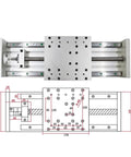 Built Like A Tank Metal Ball Screw Nut Motion Table And Sliding Rail Kit Paired With Smooth As Butter Hgr20 Linear Guides top view with dimensions