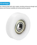 Heavy Duty Nylon Pulley Wheels Set 8 Pack 8x36x10mm for Doors Windows Drawers with white nylon wheel and metal core