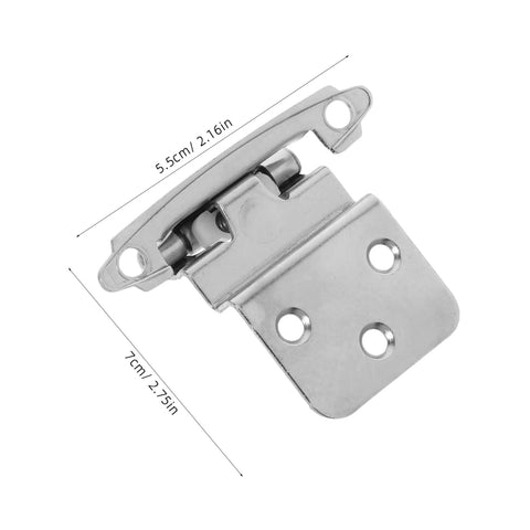 Anneome self-closing inset cabinet hinge, flush-mount, silver metal, 5.5 cm by 7 cm