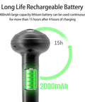 USB Wired 1D Barcode Scanner With CCD Decode Chip showing 2000mAh battery for over 15 hours use after charge