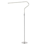 65-Inch Chrome Integrated LED Floor Lamp With Dimmable Touch Sensor, Dope Minimalist Tall Pole, Metal Shade For Living Room Or Office.