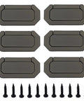 Six Pack Recessed Drawer Pulls Trap Door Pull For Cabinets And Closets, Flush Door Handle with screws, Zinc Alloy Finish