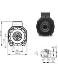 Premium 9.0KW ATC Air Cooled Spindle Motor For CNC Routing shows top view with dimension details and ISO30 holder design.