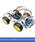 DIY Robot Smart Car Metal Chassis Kit With 4WD TT Motors And Speed Encoder Learn Arduino Microbit Raspberry Pi For Adults 15 Plus Unassembled Gear Up For STEM Projects And Custom Sensor Integration showcasing assembled components.