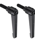 2 Pcs Top Shelf Adjustable Toggle Lever Handles M8 X 20mm Metric Clamping Knobs With Hex Nuts And Washers For No Sweat Swapping And Rock Solid Grip Security Black, black handles with threaded shafts.