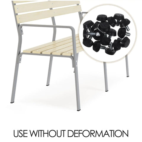 16 Pack Adjustable Furniture Feet Levelers For Chairs And Tables shown on chair leg for stability