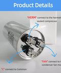 45 And 5 MFD Dual Run Start Capacitor For Your Home AC Setup Keeps Your Home Cool 370 To 440 VAC 50 To 60 Hz CBB65 Round Replacement Part For Fans Heat Pumps Condensers And Air Conditioners